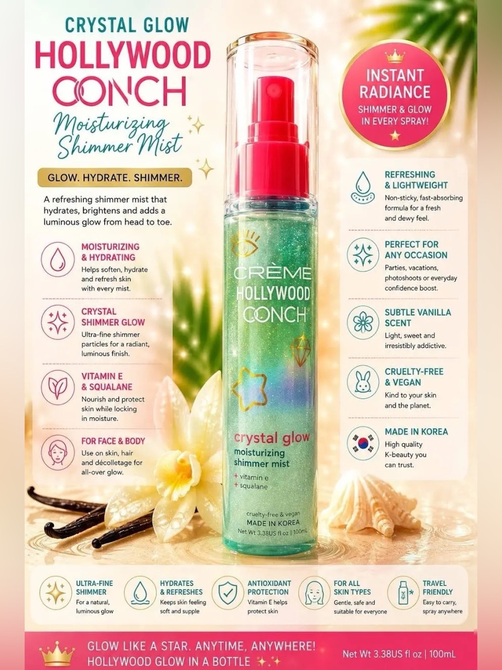 Crème x Hollywood x Onch Crystal Glow Moisturizing Shimmer - Picture 3 of 5